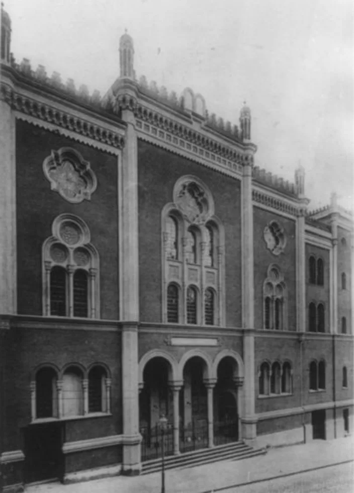 Nya synagogan i Stettin, förstörd 9 nov. 1938