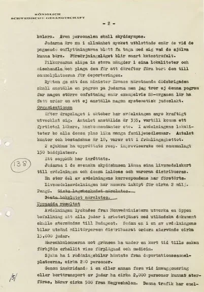 Raoul Wallenbers sista rapport från Budapest, sida 2.