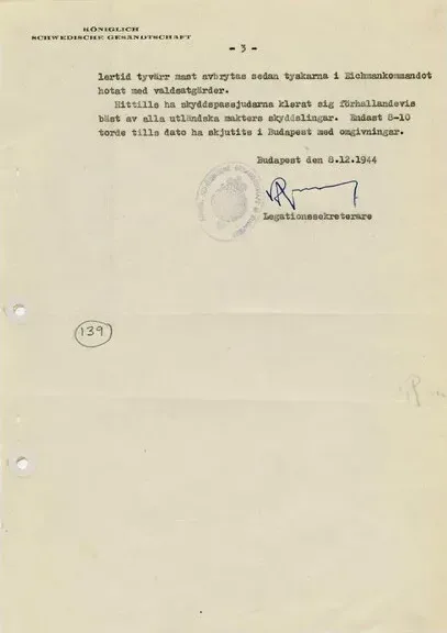 Raoul Wallenbers sista rapport från Budapest, sida 3.