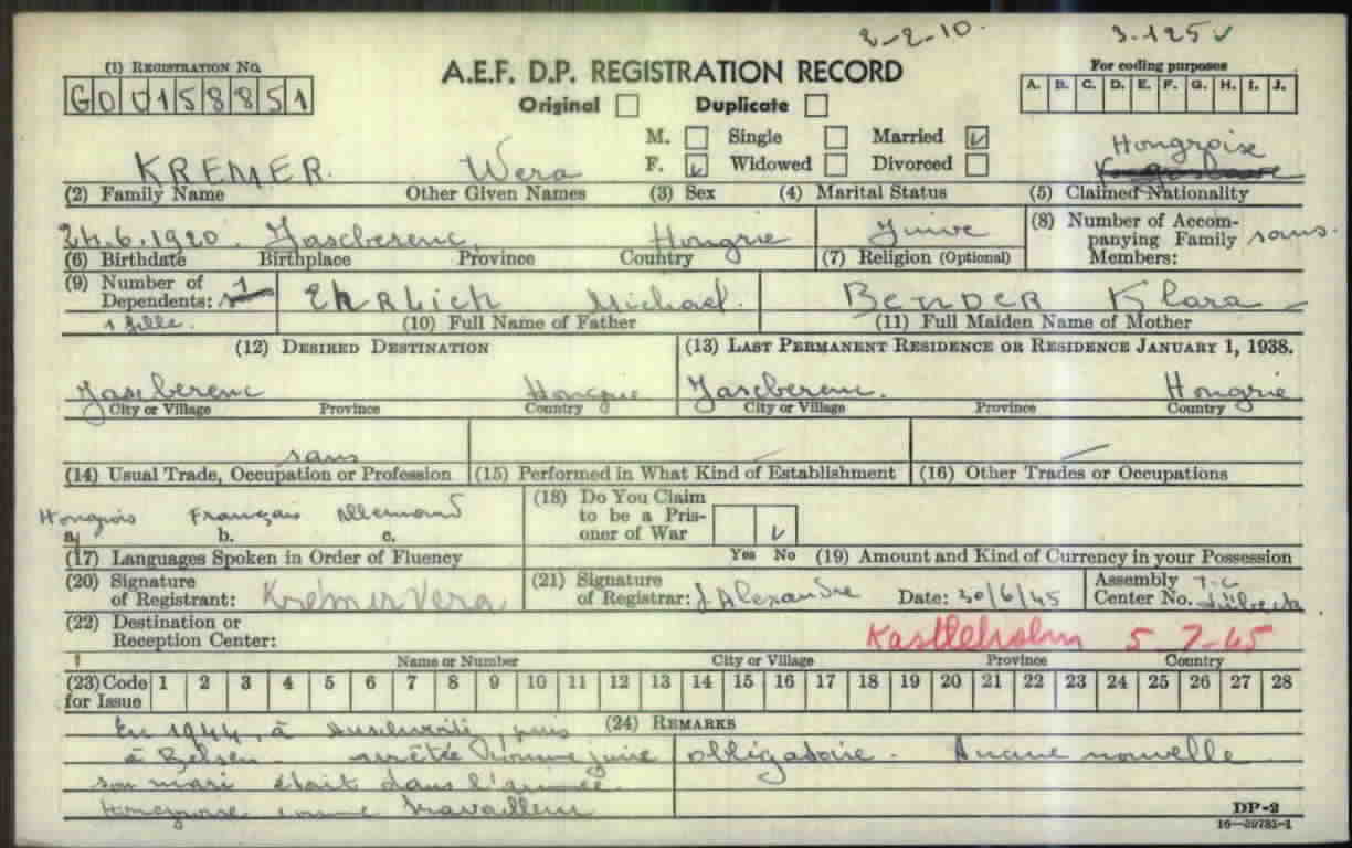 Registerkort.